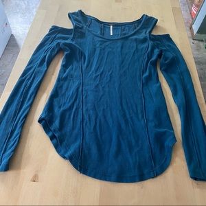 Free People Cold Shoulder Long Sleeve Top